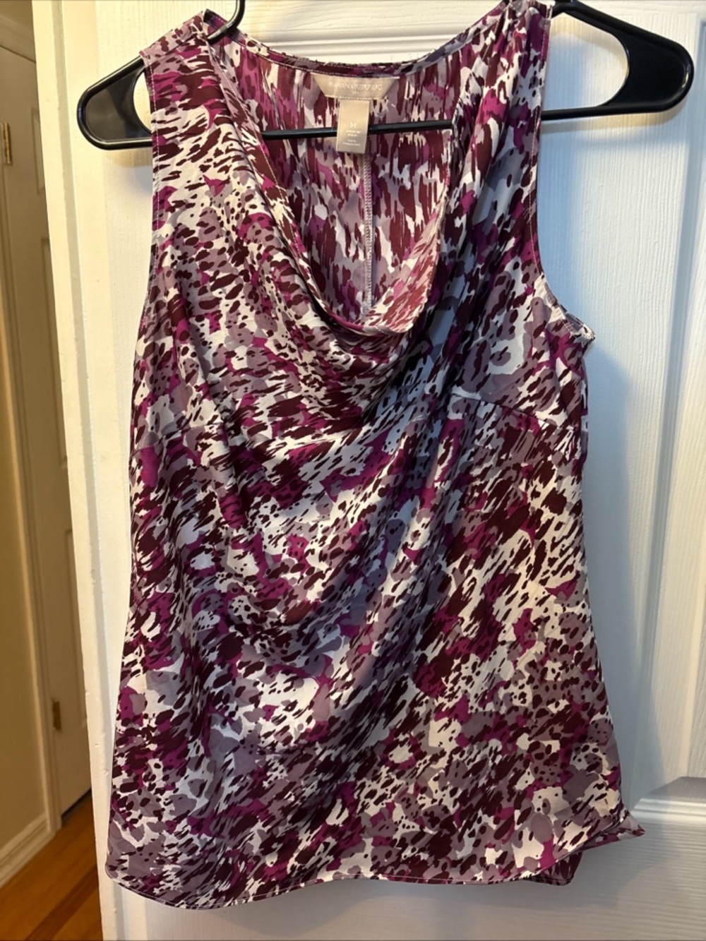 Banana Republic Purple and White Abstract Print Top